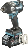Makita TW008GM201 Visseuse à percussion sans fil 40 V max/4,0 Ah avec 2 batteries et chargeur en coffret Makpac Bleu pétrole
