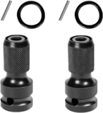 GIONAR Lot de 2 adaptateurs polyvalents pour visseuse à percussion – Entraînement carré de 1/2&Prime; vers tige hexagonale de 1/4&Prime; – Adaptateur de tige hexagonale pour clé à cliquet – Jeu d&rsquo;adaptateurs de