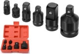 Lot de 6 adaptateurs pour clé à douille,adaptateur douille a choc,kit adaptateur pour clé à douille, clé à douille réducteurs pour convertisseur de douilles 1/4&Prime;, 3/8&Prime;, 1/2&Prime;, 3/4&Prime;