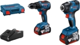 Bosch Professional 18V System visseuse à chocs sans-fil GDR 18V-200 & perceuse visseuse sans-fil GSR 18V-55 (avec 2 batteries GBA 18V 4,0 Ah, chargeur rapide GAL 18V-40, dans L-Case)