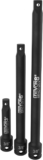 LEXIVON Jeu de 3 rallonges à douilles, 3/8” (9.5 mm) Embout | outil douille extension, Prolongateur Cliquet, pour Clé à Cliquet Manuelle/Pneumatique | 75mm, 150mm, 200mm de long (LX-114)