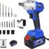 Clé à Choc Électrique 21V Grande Torsion 520Nm, Clé à Chocs Brushless Grande Torsion Poignée Antidérapante Rechargeable