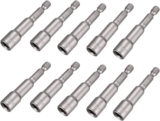 Saipor 10 Pièces Adaptateur Douille Visseuse 7mm Magnétique Embout Douille Hexagonale pour Visseuse à Choc pour Tournevis à Écrou de pour Perceuse à Main, Clé à Douille