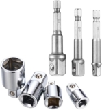 Socket Adaptor Converter 7Pcs Set Clé d&rsquo;écrou de forets 4 Adaptateurs Réducteurs + 3 Pièces Socket Extension Adaptateur Bit Set Pour Clés à Rochet/Clé à Douille 1/2&Prime; 3/8&Prime; 1/4&Prime; Outils