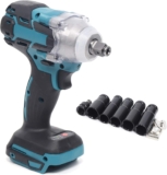 ROMYIX Clé compacte à chocs sans fil 1/2 « 520Nm 0-4000 tr/min Tournevis à cliquet Compatible (batterie et chargeur non inclus)