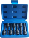 SENRISE Lot de 7 douilles à choc H4-H12 3/8&Prime; 6 points cannelés pour automobile, mécanique et mécanique