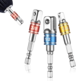 Lot de 3 douilles pour visseuse à percussion [1/4&Prime;, 1/2&Prime;, 3/8&Prime;] Jeu d’embouts, mandrin hexagonal, clé à douille, adaptateur de douille, clé dynamométrique, visseuse sans fil