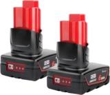 2X Waitley 12V 6.0Ah Li-ION Batterie pour Milwaukee M12 M12B 48-11-2411 48-11-2420 48-11-2401 48-11-2402 M-12 M12 Outils de Batterie