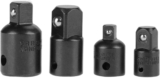 4 Pièces 1/2 « , 3/8&Prime;, 1/4 » Réducteurs D&rsquo;adaptateur de Douille, Douille D&rsquo;entraînement en Acier au Chrome Vanadium Réducteur de Clé Adaptateur Douille à Chocs(le noir)
