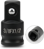 LEPEVNEY Adaptateur de douille à choc 3/8&Prime; (femelle) x 1/2&Prime; (mâle), acier CR-MO, compatible avec clés à choc pneumatique, barres de disjoncteur, cliquets