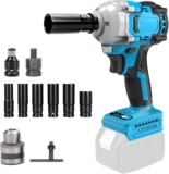Boulonneuse Électrique 1200Nm Sans Fil Compatible avec Makita 18V Batteries, 1/2&Prime; Clé à Chocs Sans Fil Brushless avec Lumière LED, 6 Douilles (17-22 mm) (sans batterie ni chargeur)