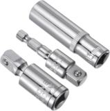 CoCud Jeu d&rsquo;adaptateurs de douilles à impact, entraînement 3/8&Prime;, tige 3 mm 1/4&Prime;, joints pivotants à douille profonde CR-V, tige hexagonale – (Applications : pour perceuse sans fil)