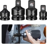 XoeLLe 4 Pièces Adaptateurs Douille, Douille Torx Femelle Cliquet 1/2 », 1/4 », 3/8 »,Adaptateur Douille Cle A Choc, Adaptateur pour Impact Réducteur Douilles et Coffrets pour Perceuse, Cliquet