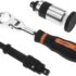 VORXEON Douille à cardan 1/2&Prime; 3/8&Prime; 1/4&Prime; Cardan pour clé à choc ou cliquet embouts outils, 3Pcs douilles pivotantes Rotation complète à 360° en acier au chrome-molybdène