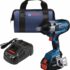 Bravolu Clé à Chocs Sans Fil, 21V Brushless 1000N.m Max Boulonneuse a Choc avec 4,0Ah Batterie, Visseuse à Choc Fréquence d&rsquo;impact 3800IPM, avec 4 Douilles à Chocs