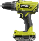 Ryobi – Perceuse-visseuse à percussion 18V – 2 vitesses – 50 Nm – 500-1 800 tr/min – réglage de couple 24 positions – mandrin 13 mm livrée avec 1 batterie 2Ah et son chargeur – R18PD32-1C20G