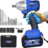 Clé à Chocs Sans Fil Brushless 700N.m compatible avec Makita 18 V batterie, Boulonneuse Electrique avec 6 Douilles à Chocs, 1/2&Prime; Boulonneuse a Choc Electrique pour la Voiture et la Maison