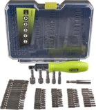 Ryobi – Coffret de 59 accessoires de vissage – boulonnage PH / PZ / SL / HEX / TX avec tournevis à cliquet – RAK59SD