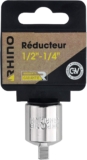 RHINO – Jeux de douilles – Réducteur/Adaptateur pour douille – Carré 1/2&Prime; vers 1/4&Prime; mâle – Fabriqué en Chrome Vanadium – Compatible avec tous types de douilles – Garantie à vie