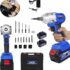 Clé à chocs sans fil 450 Nm pour Makita 18V, kit clé à chocs 1/2 pouce sans balais, 2000 tr/min visseuse électrique avec 6 douilles14/17/18/19/21/22 mm, 3 vitesses variables