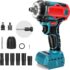 700Nm Clé à Chocs Sans Fil Compatible avec Makita BL1830 BL1830B BL1840 BL1840B BL1850 BL1850B BL1860B 18V Batteries, 1/2 » Sans Balais Visseuse à Choc Rotative avec 6 Douilles (Batterie non incluse)