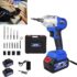 Clé à Chocs Sans Fil Brushless 1/2 Pouce, Couple 420NM, 2 * 6000mAh Li-ion Batteries, 4 Prises – 14/17/19/22mm, Boulonneuse a Choc Electrique pour la Maison et Voiture, Blanc