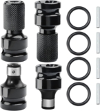 CoKeeSun 4 Pièces Adaptateurs de Douille Hexagonale Carrée 1/2 pouce 1/4 pouce, Adaptateur Carrés Impact Accessoires pour Clés a Chocs à Tige à Cliquet, Convertisseur de Mandrin à Libération Rapide