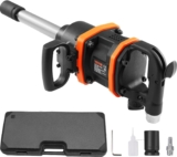 VEVOR Clé à Choc Pneumatique Carré 2,54 cm Clé à Chocs à Air Comprimé 4284 Nm 5000 tr/min Aluminium avec Enclume 20,3 cm Connecteur Rapide Air Étui Transport pour Réparations Auto Lourdes Mécaniciens