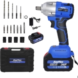 Clé à chocs sans fil brushless electric impact wrench Driver 3200 tr/min changement de vitesse de pneu de voiture 4pcs Impact Drill Sleeve Home Tool Kit
