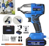 VickyHome Clé à Khos Sans Fil Brushless, 420Nm Boulonneuse a Choc Electrique Avec la Batterie 3000mAh, Boulonneuse a Choice avec 4 Douille Pour la Voiture et la Maison, 0-4400RPM, 420Nm