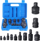 Faankiton 11 Pièces Adaptateur de Douille à Chocs, Adaptateurs pour Clé à Douille, 360°Cardan Universel Douilles Pivotantes, Réducteurs pour convertisseur de douilles 1/4&Prime; 3/8&Prime; 1/2&Prime; 3/4&Prime;