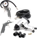 Kit air comprimé Échange de pneus Pistolet souffleur air comprimé pour compresseur 8 pcs. Clé à choc