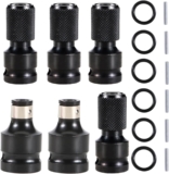 6 Pièces Adaptateurs 1/2&Prime; Carré à 1/4&Prime; Hexagonal, Convertisseur de Mandrin à Libération Rapide Adaptateur pour Clé à Cliquet à Impact et Douille de Porte-embout de Tournevis