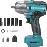 1000N.M Clé À Chocs Rotative Sans Fil Pour Batteries Makita 18V, Clé À Chocs Électrique 1/2 Pouce, Tournevis Électrique, Visseuse Sans Fil, Sans Balais (batterie Et Chargeur Non Inclus)