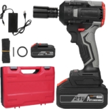 SIUKE Clé électrique, Clé à chocs sans fil 21 V, couple maximum 350 N.m, clé à chocs sans balais 1/2&Prime;, clé à chocs électrique domestique avec batterie 4,0 Ah, chargeur rapide et réglage de la vit