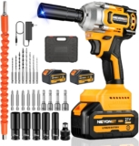 NIEYONGT Cordless Electric Impact Wrench Clé à Choc Sur Batterie 1/2&Prime; Clé a Choc Sans Fil 8000mAh avec Chargeur Rapide, 21V Visseuse a Choc electrique avec 4 Buses à Choc Clef a Choc Batterie