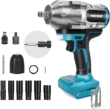 Clé à Chocs sans Fil Brushless compatible avec Makita 18 V, 1000Nm Boulonneuse à Choc Electrique Batterie Adaptateur Visseuse à Chocs Douilles et Facilité pour Boulonner et Déboulonner (sans batterie)