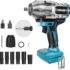WingFly Clé à Chocs Sans Fil Brushless 750N.m Compatible avec Batterie Makita 18 V, 1/2&Prime; Boulonneuse a Choc Electrique pour Voiture Maison, avec 5 Douilles à Chocs(Sans Batterie)