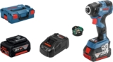Bosch Professional Visseuse à chocs sans fil GDR 18 V-200 C (2 x 5 Ah) 18 V Module Connectivity en coffret L-BOXX, Bleu