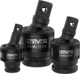LEXIVON Cardan 1/2&Prime; 3/8&Prime; et 1/4&Prime; pour clé à choc ou cliquet embouts outils, qualité primium Cr-Mo Steel, fonctionnalité de rotation à 360° degrés très pratique (LX-113)