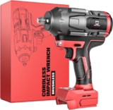 Cerycose Clé à chocs sans fil 1/2&Prime; pour batterie Milwaukee 18 V, 1200 N.m, pistolet à choc à couple élevé sans balais (sans batterie)