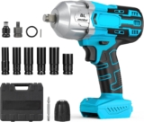 Clé à percussion sans fil 800 Nm compatible avec batterie au lithium Makita 18 V 1/2&Prime; (clé à percussion sans batterie, sans chargeur)