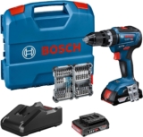 Bosch Professional 18V System Perceuse-Visseuse à Percussion sans Fil GSB 18V-55 (Batterie 2×2.0 Ah + Chargeur Inclus, 35 pcs. Set d&rsquo;Accessoires à Impact, dans une L-Case) – Amazon Exclusive Set