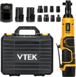 VTEK Clé à cliquet sans fil 3/8&Prime; 16,8 V – Clé à cliquet électrique 400 tr/min