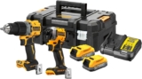 Dewalt – Kit 2 outils XR 18V 1,7Ah Li-Ion Brushless POWERSTACK – Perceuse-visseuse percussion DCD805 – Visseuse à chocs DCF850 – DCK2050E2T-QW