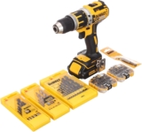 DEWALT – Perceuse-Visseuse À Percussion Compact Brushless XR 18V Lithium Ion, 1,5Ah – DCK795S2T-QW – Perceuse Visseuse Sans Fil Avec Coffret TSTAK – 2 vitesses – Mandrin 13mm en Métal