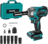 Clé à Chocs Sans Fil Brushless compatible avec Makita 18V batterie, 700 Nm 1/2&Prime; Boulonneuse a Choc Electrique, Visseuse à Chocs avec 6 Douilles, pour Changement Pneus Voiture (sans batteries)