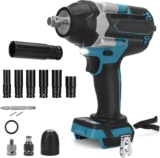 DriSubt 1000N.M Clé à Chocs Sans Fil pour Maki-ta 18V, 1/2&Prime; Visseuse électrique à chocs(batterie et chargeur non fournis)
