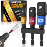 Embout Visseuse a Choc Adaptateur Douille – Adaptateur pour Cle a Choc Douille, Porte Embout Visseuse Long, Cliquet, Perceuses, 1/4, 1/2, 3/8 Pouce, Cadeau Homme Accessoire Voiture Outils Electricien
