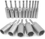 15 Pièces Douille Visseuse Approfondir, 5.5-19mm Adaptateur Hexagonal, Profondeur D&rsquo;usinage 34mm, Hexagonal Pour Tournevis à Écrou de pour Perceuse à Main, Douille Visseuse a choc, Clé à Douille